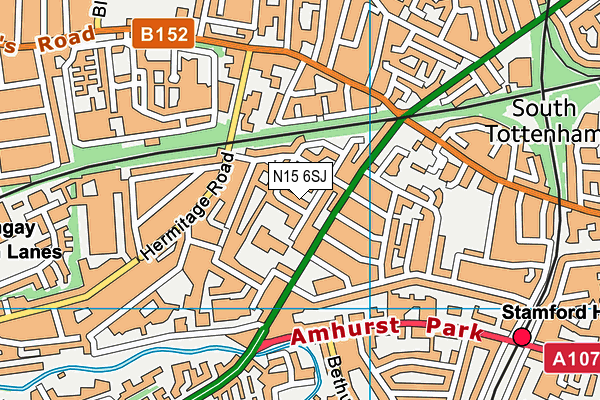 N15 6SJ map - OS VectorMap District (Ordnance Survey) N15 6SJ map - OS VectorMap District (Ordnance Survey)