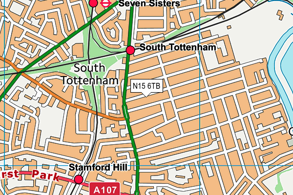 N15 6TB map - OS VectorMap District (Ordnance Survey)
