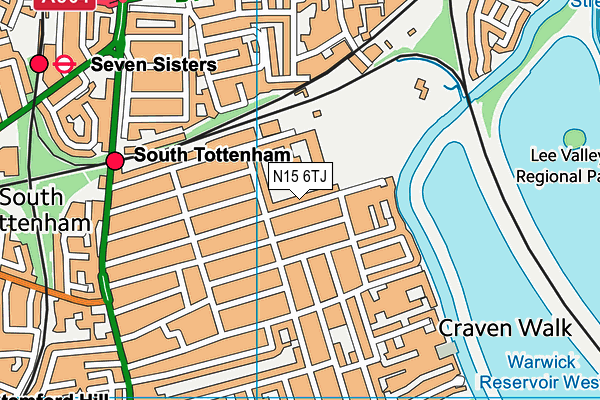 N15 6TJ map - OS VectorMap District (Ordnance Survey) N15 6TJ map - OS VectorMap District (Ordnance Survey)