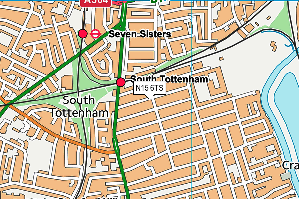 N15 6TS map - OS VectorMap District (Ordnance Survey)