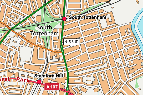 N15 6UD map - OS VectorMap District (Ordnance Survey)