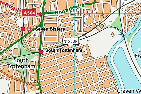 N15 6UR map - OS VectorMap District (Ordnance Survey)