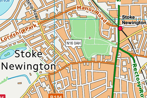 N16 0AH map - OS VectorMap District (Ordnance Survey) N16 0AH map - OS VectorMap District (Ordnance Survey)