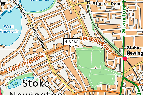 N16 0AQ map - OS VectorMap District (Ordnance Survey) N16 0AQ map - OS VectorMap District (Ordnance Survey)