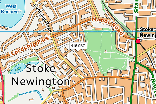 N16 0BG map - OS VectorMap District (Ordnance Survey)