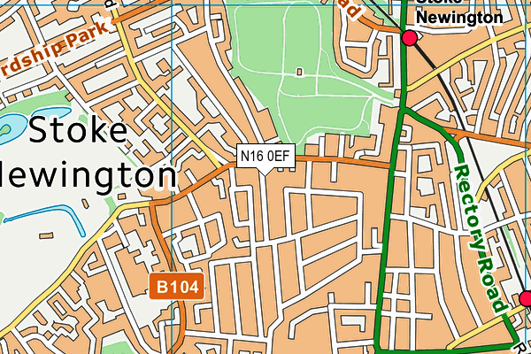 N16 0EF map - OS VectorMap District (Ordnance Survey) N16 0EF map - OS VectorMap District (Ordnance Survey)