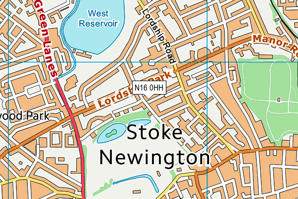 N16 0HH map - OS VectorMap District (Ordnance Survey) N16 0HH map - OS VectorMap District (Ordnance Survey)