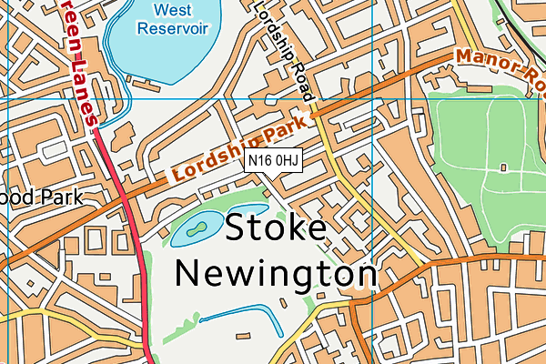 N16 0HJ map - OS VectorMap District (Ordnance Survey)