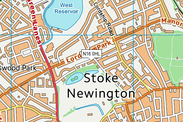 N16 0HL map - OS VectorMap District (Ordnance Survey) N16 0HL map - OS VectorMap District (Ordnance Survey)