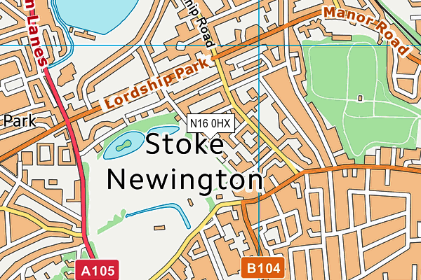 N16 0HX map - OS VectorMap District (Ordnance Survey) N16 0HX map - OS VectorMap District (Ordnance Survey)