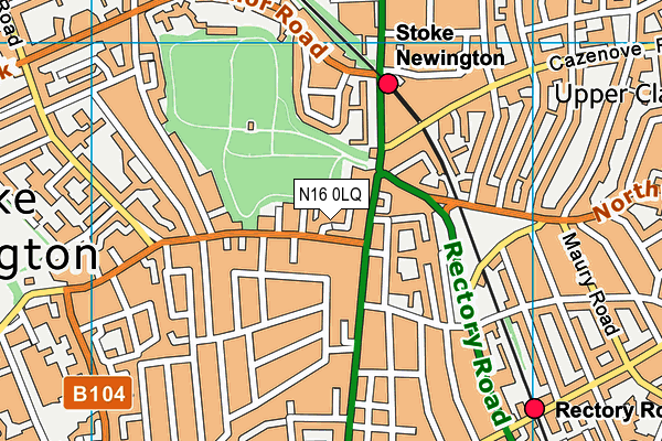 N16 0LQ map - OS VectorMap District (Ordnance Survey) N16 0LQ map - OS VectorMap District (Ordnance Survey)