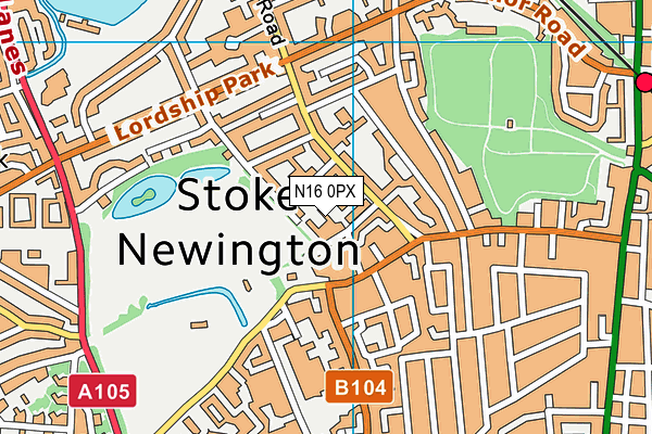 N16 0PX map - OS VectorMap District (Ordnance Survey) N16 0PX map - OS VectorMap District (Ordnance Survey)
