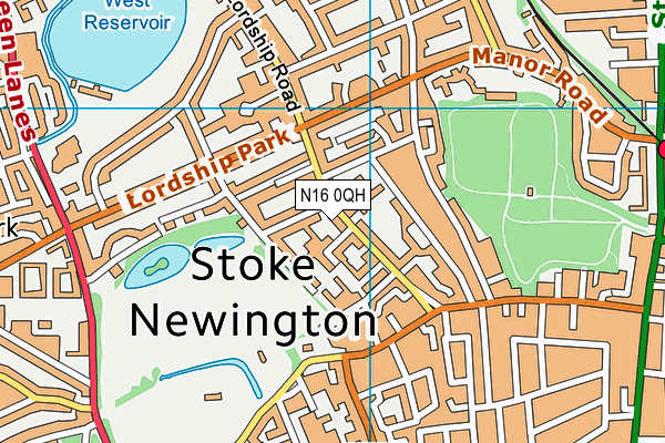 N16 0QH map - OS VectorMap District (Ordnance Survey) N16 0QH map - OS VectorMap District (Ordnance Survey)