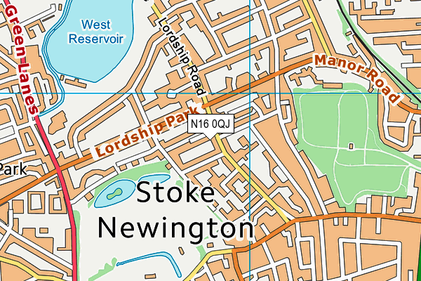 N16 0QJ map - OS VectorMap District (Ordnance Survey) N16 0QJ map - OS VectorMap District (Ordnance Survey)