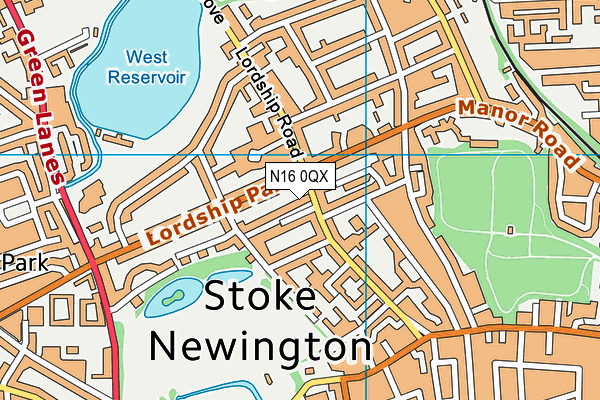 N16 0QX map - OS VectorMap District (Ordnance Survey) N16 0QX map - OS VectorMap District (Ordnance Survey)