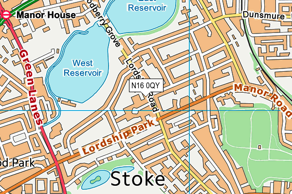 N16 0QY map - OS VectorMap District (Ordnance Survey) N16 0QY map - OS VectorMap District (Ordnance Survey)