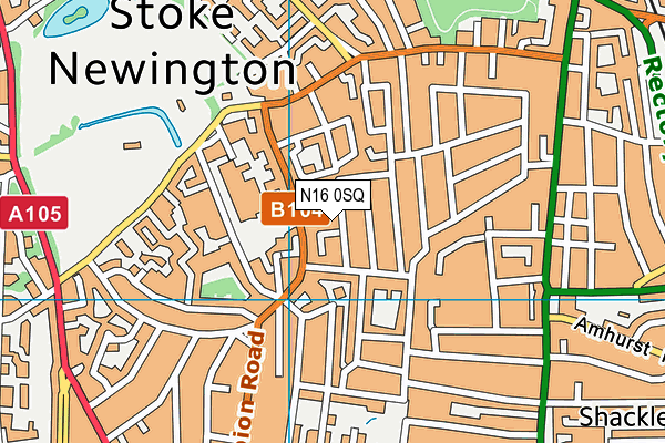 N16 0SQ map - OS VectorMap District (Ordnance Survey) N16 0SQ map - OS VectorMap District (Ordnance Survey)