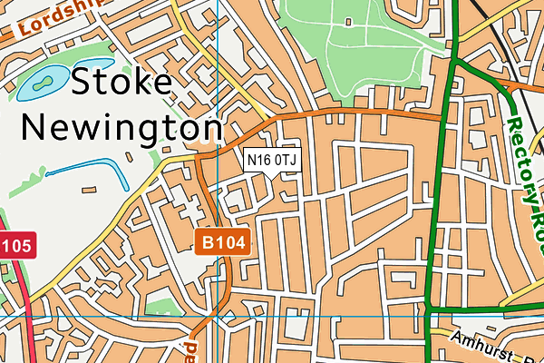 N16 0TJ map - OS VectorMap District (Ordnance Survey) N16 0TJ map - OS VectorMap District (Ordnance Survey)