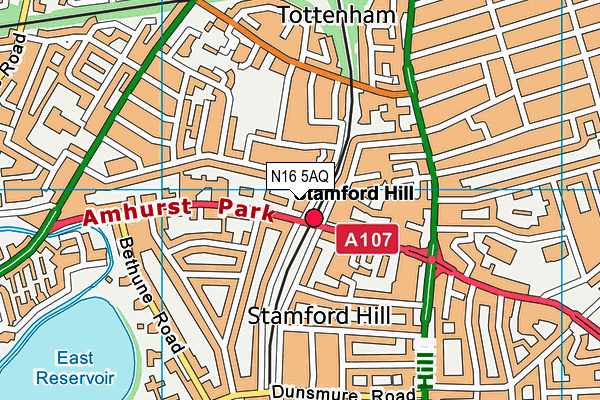 N16 5AQ map - OS VectorMap District (Ordnance Survey) N16 5AQ map - OS VectorMap District (Ordnance Survey)
