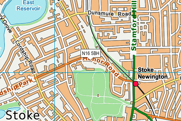 N16 5BH map - OS VectorMap District (Ordnance Survey) N16 5BH map - OS VectorMap District (Ordnance Survey)
