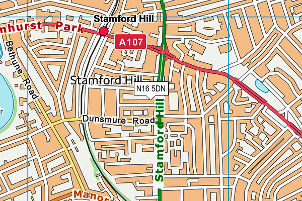 N16 5DN map - OS VectorMap District (Ordnance Survey) N16 5DN map - OS VectorMap District (Ordnance Survey)