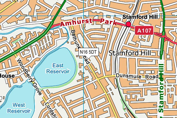 N16 5DT map - OS VectorMap District (Ordnance Survey) N16 5DT map - OS VectorMap District (Ordnance Survey)