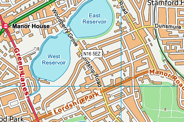 N16 5EZ map - OS VectorMap District (Ordnance Survey) N16 5EZ map - OS VectorMap District (Ordnance Survey)