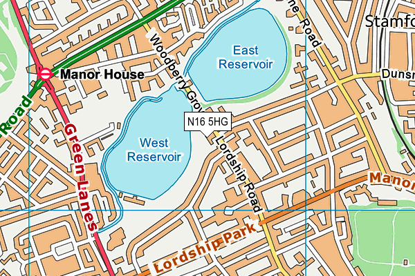 N16 5HG map - OS VectorMap District (Ordnance Survey) N16 5HG map - OS VectorMap District (Ordnance Survey)
