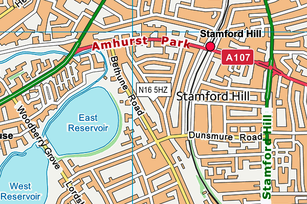 N16 5HZ map - OS VectorMap District (Ordnance Survey) N16 5HZ map - OS VectorMap District (Ordnance Survey)