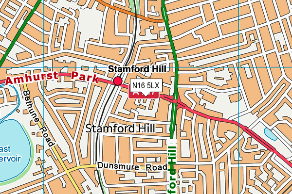 N16 5LX map - OS VectorMap District (Ordnance Survey) N16 5LX map - OS VectorMap District (Ordnance Survey)