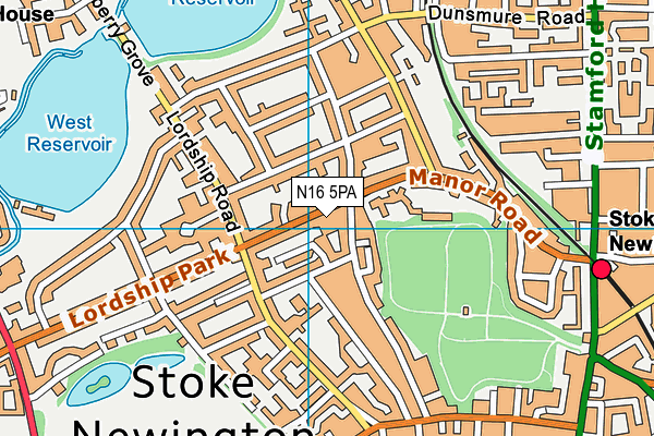 N16 5PA map - OS VectorMap District (Ordnance Survey) N16 5PA map - OS VectorMap District (Ordnance Survey)