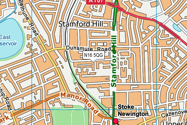 N16 5QG map - OS VectorMap District (Ordnance Survey) N16 5QG map - OS VectorMap District (Ordnance Survey)