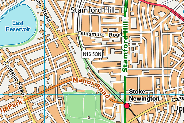N16 5QN map - OS VectorMap District (Ordnance Survey) N16 5QN map - OS VectorMap District (Ordnance Survey)