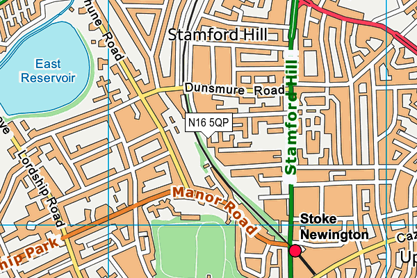 N16 5QP map - OS VectorMap District (Ordnance Survey)