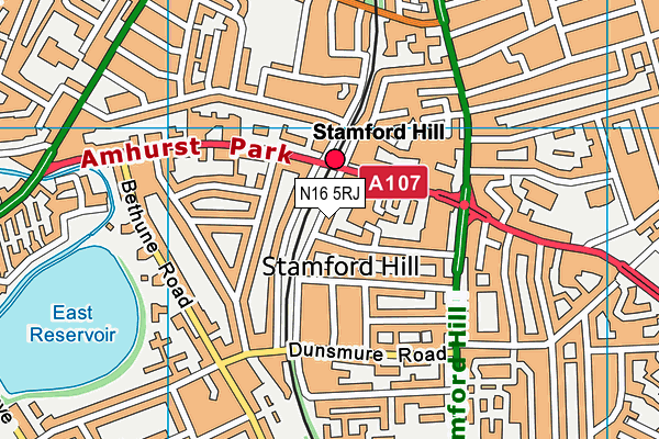 N16 5RJ map - OS VectorMap District (Ordnance Survey) N16 5RJ map - OS VectorMap District (Ordnance Survey)