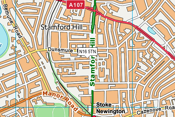 N16 5TN map - OS VectorMap District (Ordnance Survey) N16 5TN map - OS VectorMap District (Ordnance Survey)