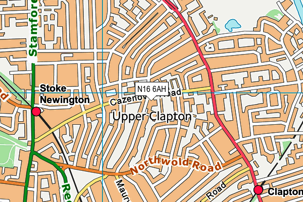N16 6AH map - OS VectorMap District (Ordnance Survey) N16 6AH map - OS VectorMap District (Ordnance Survey)