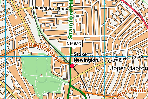 N16 6AQ map - OS VectorMap District (Ordnance Survey) N16 6AQ map - OS VectorMap District (Ordnance Survey)