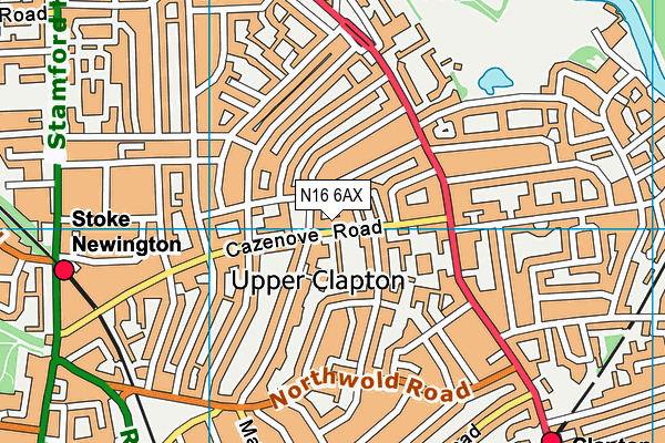 N16 6AX map - OS VectorMap District (Ordnance Survey) N16 6AX map - OS VectorMap District (Ordnance Survey)