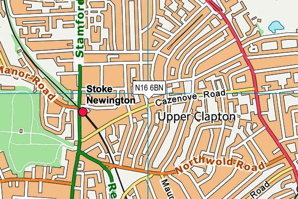 N16 6BN map - OS VectorMap District (Ordnance Survey) N16 6BN map - OS VectorMap District (Ordnance Survey)