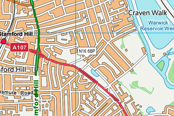 N16 6BP map - OS VectorMap District (Ordnance Survey) N16 6BP map - OS VectorMap District (Ordnance Survey)