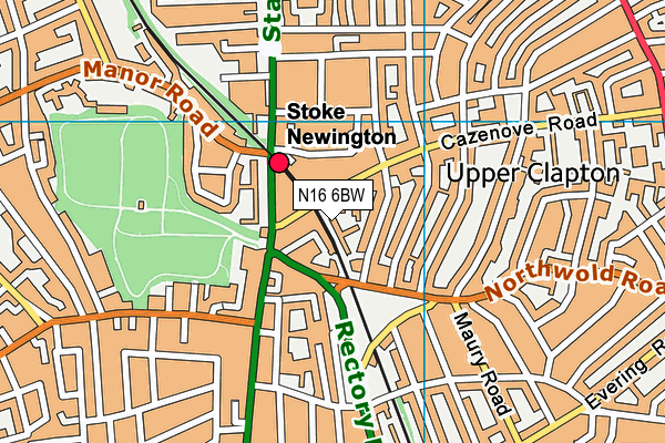 N16 6BW map - OS VectorMap District (Ordnance Survey) N16 6BW map - OS VectorMap District (Ordnance Survey)