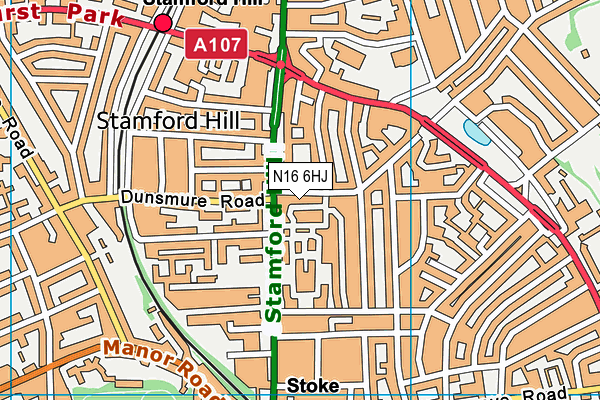 N16 6HJ map - OS VectorMap District (Ordnance Survey) N16 6HJ map - OS VectorMap District (Ordnance Survey)