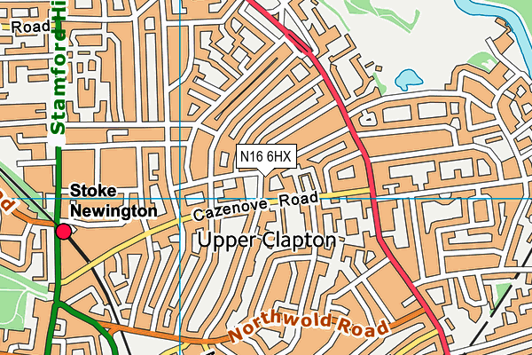 N16 6HX map - OS VectorMap District (Ordnance Survey) N16 6HX map - OS VectorMap District (Ordnance Survey)
