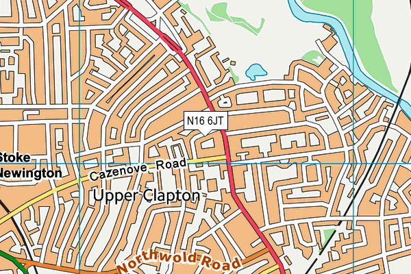 N16 6JT map - OS VectorMap District (Ordnance Survey)
