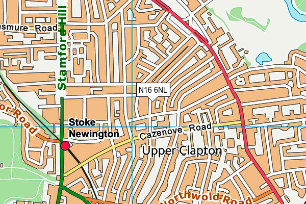 N16 6NL map - OS VectorMap District (Ordnance Survey)