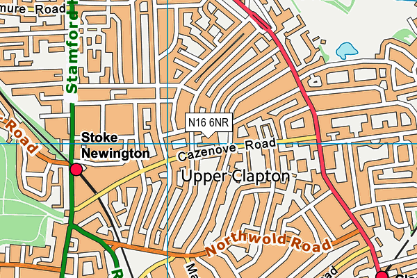 N16 6NR map - OS VectorMap District (Ordnance Survey)