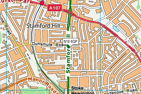 N16 6QP map - OS VectorMap District (Ordnance Survey) N16 6QP map - OS VectorMap District (Ordnance Survey)