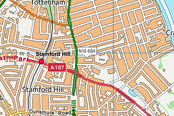 N16 6SH map - OS VectorMap District (Ordnance Survey) N16 6SH map - OS VectorMap District (Ordnance Survey)