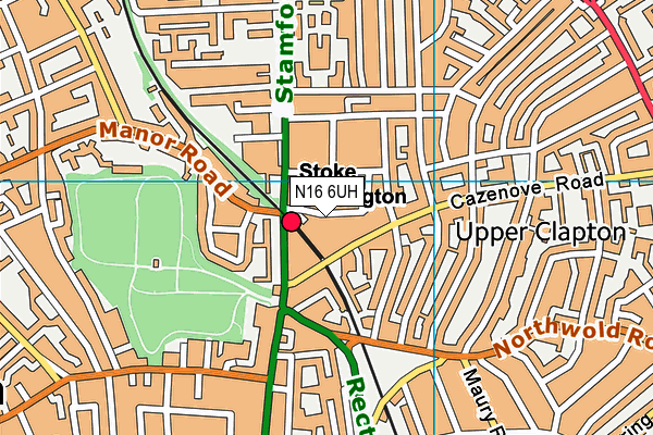 N16 6UH map - OS VectorMap District (Ordnance Survey)